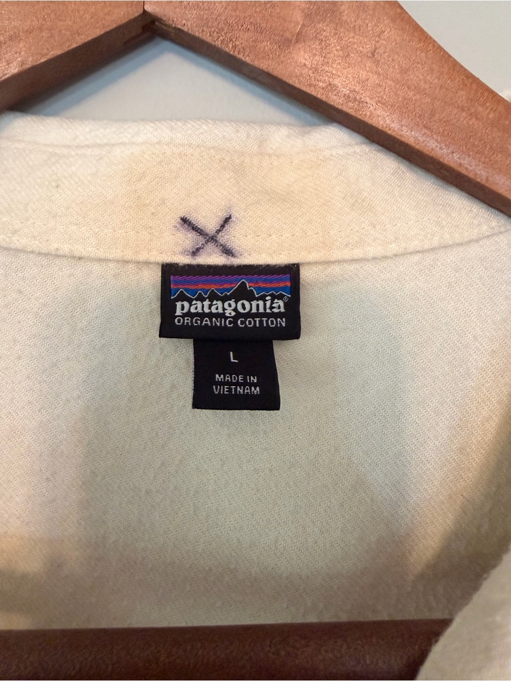 Patagonia Women’s Midweight Fjord Flannel Shirt Cream L Organic Cotton - Picture 3 of 5